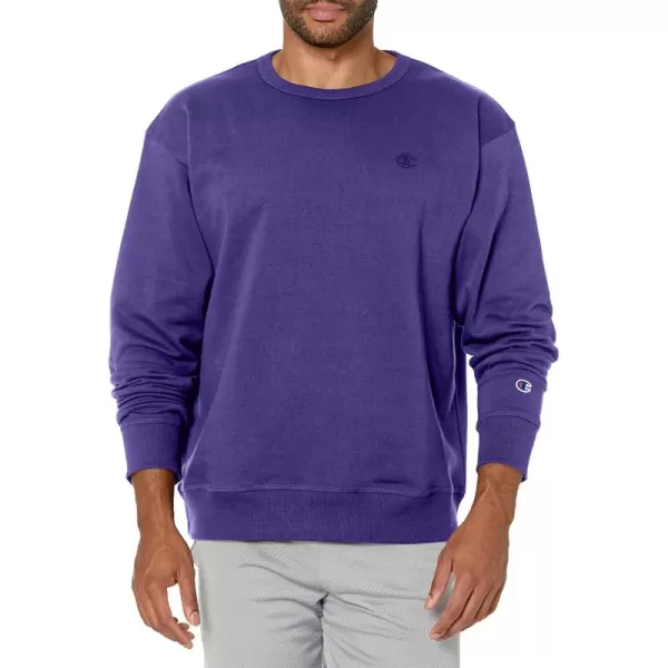 imageChampion Mens Crewneck Powerblend Fleece Sweatshirt Crewneck Sweatshirts Reg Or Big ampamp TallPurple C Logo