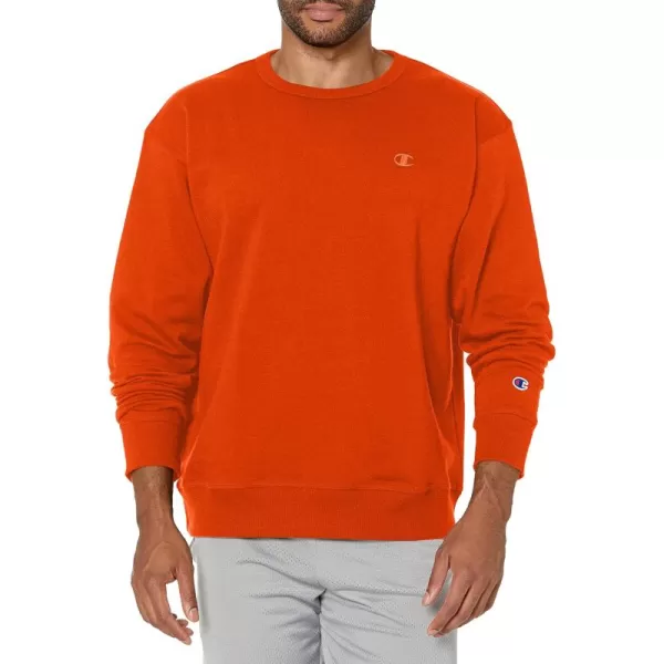 imageChampion Mens Crewneck Powerblend Fleece Sweatshirt Crewneck Sweatshirts Reg Or Big ampamp TallSpicy Orange C Logo