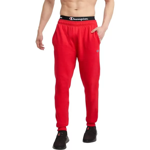 imageChampion Mens Joggers Powerblend Fleece Joggers Comfortable Sweatpants for Men Reg or Big ampamp TallScarlet C Patch Logo