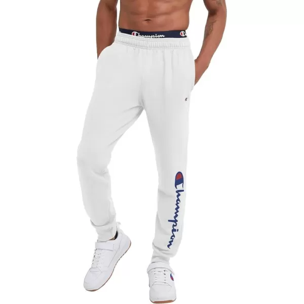 imageChampion Mens Joggers Powerblend Fleece Joggers Comfortable Sweatpants for Men Reg or Big ampamp TallWhite Script