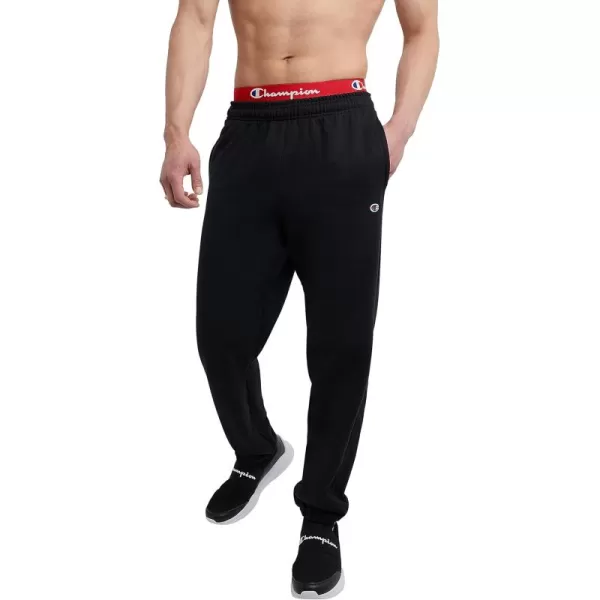 imageChampion Mens Sweatpants Powerblend Fleece Comfortable RelaxedBottom Pants For Men Reg Or Big ampamp TallBlack C Patch Logo