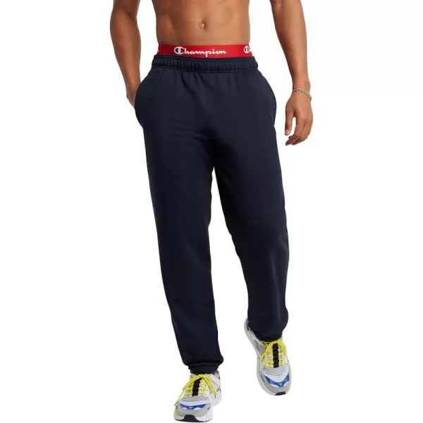 imageChampion Mens Sweatpants Powerblend Fleece Comfortable RelaxedBottom Pants For Men Reg Or Big ampamp TallNavy C Patch Logo