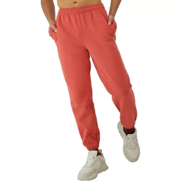 imageChampion Mens Sweatpants Powerblend Fleece Comfortable RelaxedBottom Pants For Men Reg Or Big ampamp TallPicante Pink C Patch Logo