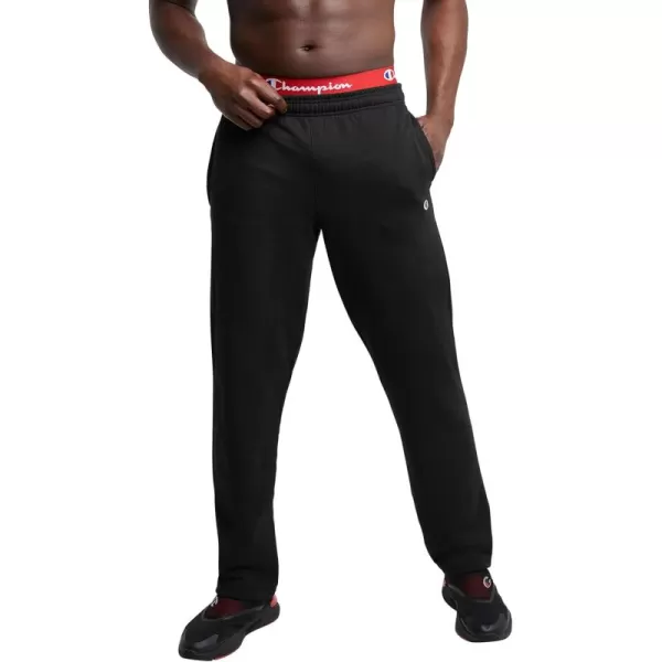 imageChampion Mens Sweatpants Powerblend Fleece Openbottom Sweatpants Reg Or Big ampamp TallBlack C Patch Logo