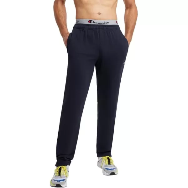 imageChampion Mens Sweatpants Powerblend Fleece Openbottom Sweatpants Reg Or Big ampamp TallNavy C Patch Logo