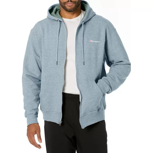 imageChampion Mens Zipup Hoodie Powerblend Zipup Hoodie Sweatshirt for Men Reg Or Big ampamp TallOxford Gray Small Script