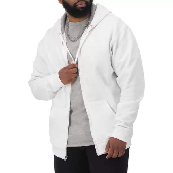 imageChampion Mens Zipup Hoodie Powerblend Zipup Hoodie Sweatshirt for Men Reg Or Big ampamp TallWhite C Logo