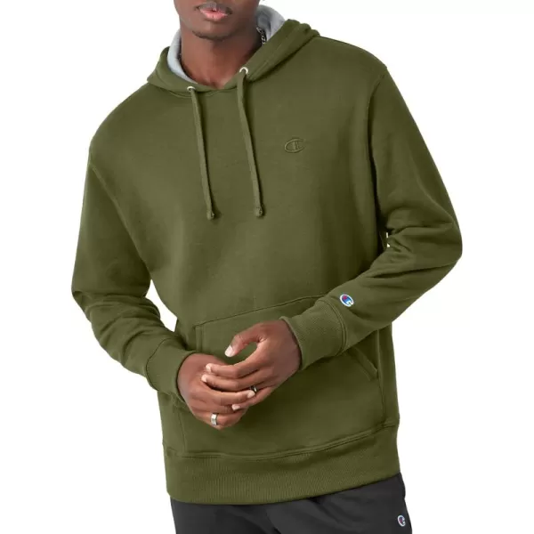 imageChampion Powerblend Fleece Comfortable Hoodie Sweatshirt for Men Reg Or Big ampamp TallCargo Olive C Logo