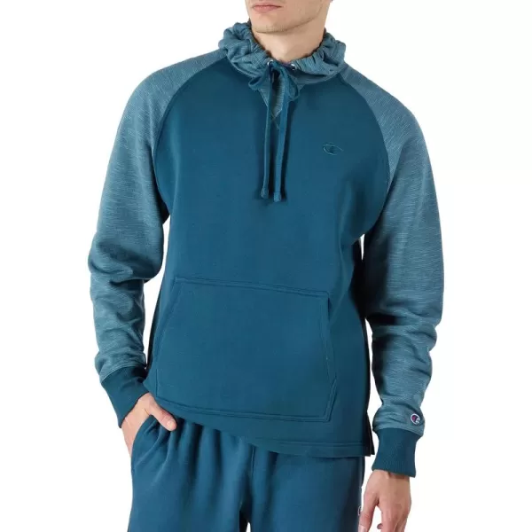 imageChampion Powerblend Fleece Comfortable Hoodie Sweatshirt for Men Reg Or Big ampamp TallMetallic Teal C Logo