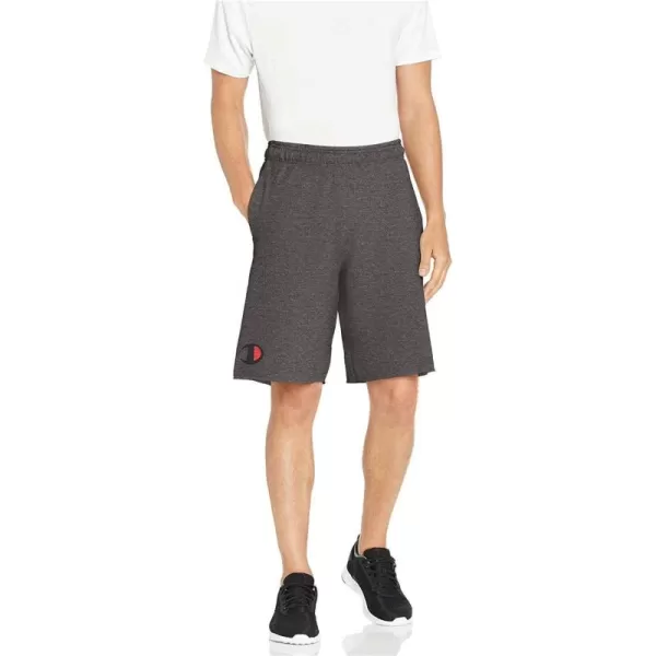 imageChampion Powerblend Soft Fleece Shorts for Men Reg Or Big ampamp TallGranite Heather C Logo