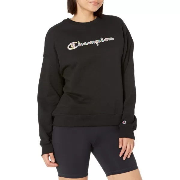 imageChampion Womens Crewneck Sweatshirt Powerblend Fleece Sweatshirt Best Sweatshirt for Women Plus Size AvailableBlack Brush Stroke Script