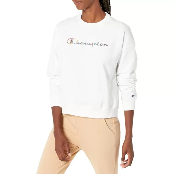 imageChampion Womens Crewneck Sweatshirt Powerblend Fleece Sweatshirt Best Sweatshirt for Women Plus Size AvailableWhite Brush Stroke Script