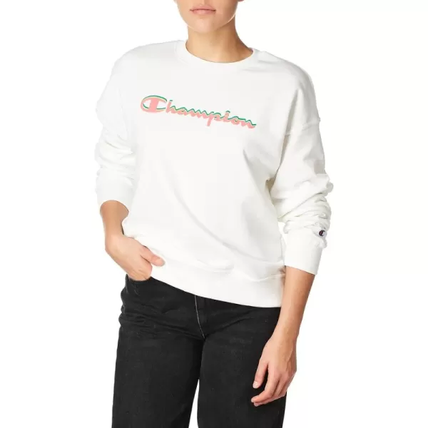 imageChampion Womens Crewneck Sweatshirt Powerblend Fleece Sweatshirt Best Sweatshirt for Women Plus Size AvailableWhite Double Script