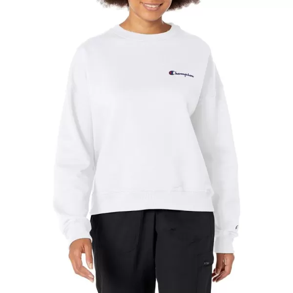 imageChampion Womens Crewneck Sweatshirt Powerblend Fleece Sweatshirt Best Sweatshirt for Women Plus Size AvailableWhite Small Script