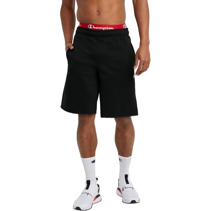 imageChampion Mens Shorts Powerblend Fleece Midweight Shorts Athletic Shorts with Pockets Reg Or Big ampamp TallBlack C Patch Logo