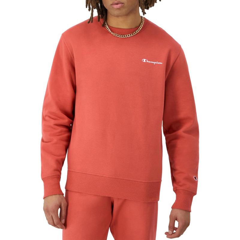 imageChampion Mens Sweatshirt Powerblend Fleece Midweight Crewneck Sweatshirt Reg Or Big ampamp TallPicante Pink Small Script
