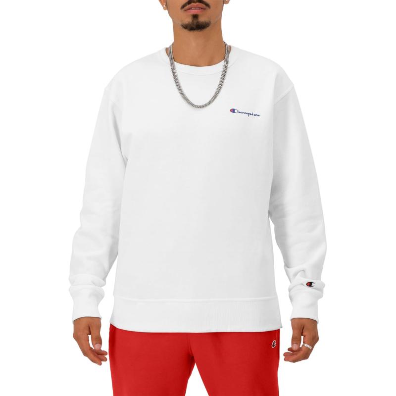 imageChampion Mens Sweatshirt Powerblend Fleece Midweight Crewneck Sweatshirt Reg Or Big ampamp TallWhite Small Script