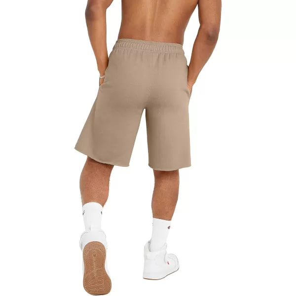 imageChampion Mens 10quot Powerblend Short Retired ColorsCountry Walnut C Patch Logo