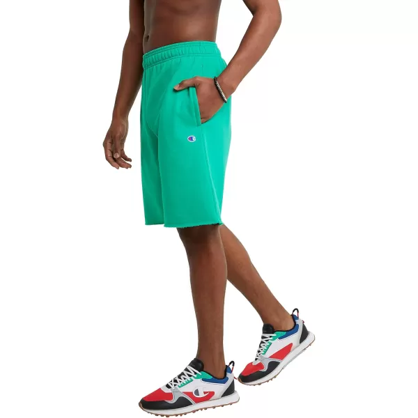 imageChampion Mens 10quot Powerblend Short Retired ColorsGreen Vine C Patch Logo
