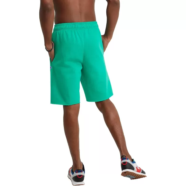 imageChampion Mens 10quot Powerblend Short Retired ColorsGreen Vine C Patch Logo