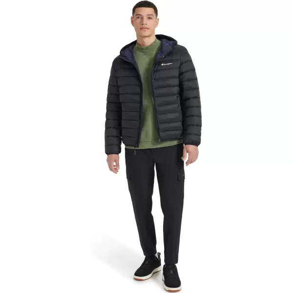 imageChampion Mens Performance Lightweight Puffer Jacket with HoodBlack
