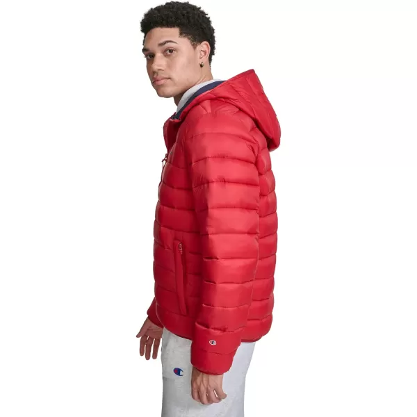 imageChampion Mens Performance Lightweight Puffer Jacket with HoodChili Pepper