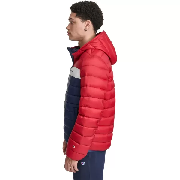 imageChampion Mens Performance Lightweight Puffer Jacket with HoodMidnightIceRed