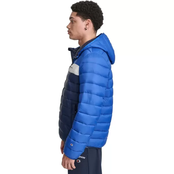 imageChampion Mens Performance Lightweight Puffer Jacket with HoodRoyal Blue Combo