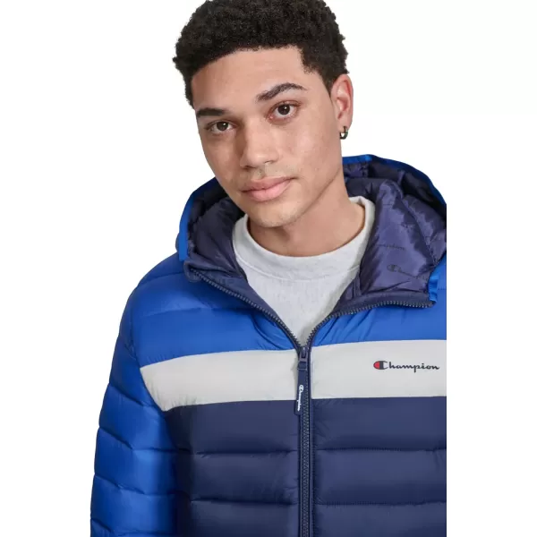 imageChampion Mens Performance Lightweight Puffer Jacket with HoodRoyal Blue Combo