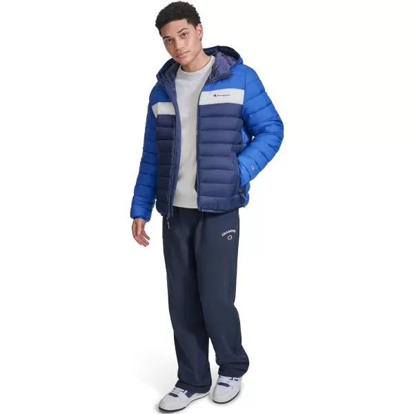 imageChampion Mens Performance Lightweight Puffer Jacket with HoodRoyal Blue Combo