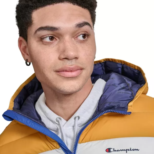 imageChampion Mens Performance Lightweight Puffer Jacket with HoodSunflower Combo