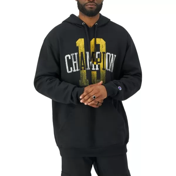 imageChampion Mens Powerblend Fleece Hoodie Champion 19 Reg or Big ampamp TallBlack Champion 19