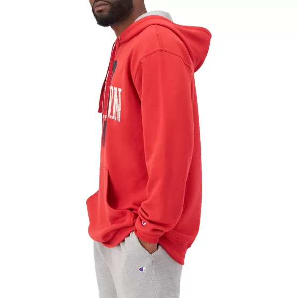 imageChampion Mens Powerblend Fleece Hoodie Champion 19 Reg or Big ampamp TallEclipse Red Champion 19