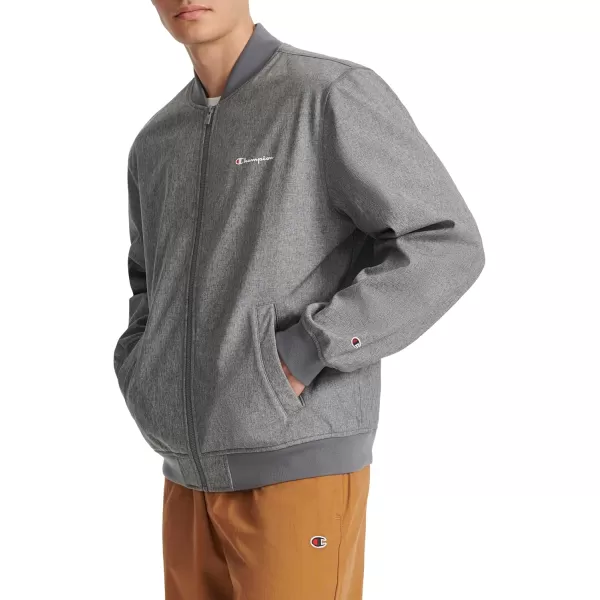 imageChampion Mens Soft Shell Sport Bomber Jacket with LogoHeather Grey