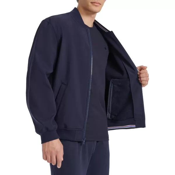 imageChampion Mens Soft Shell Sport Bomber Jacket with LogoPeacoat