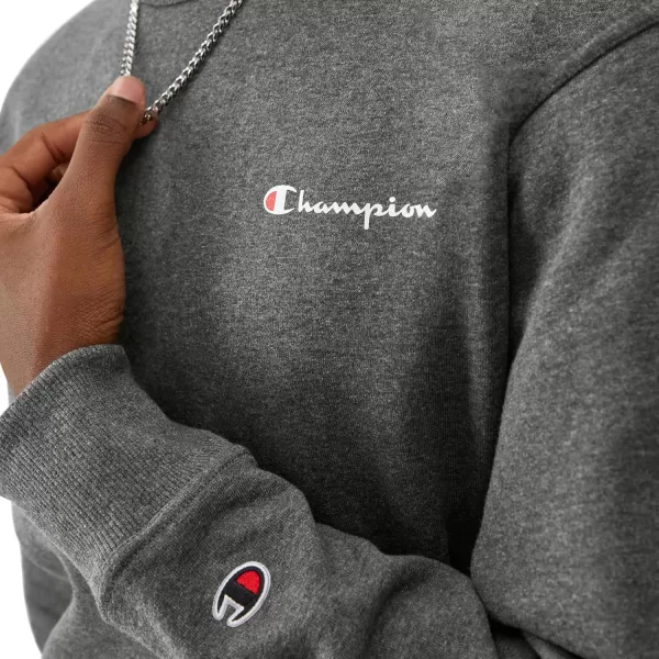 imageChampion Mens Sweatshirt Powerblend Fleece Midweight Crewneck Sweatshirt Reg Or Big ampamp TallGranite Heather Small Script