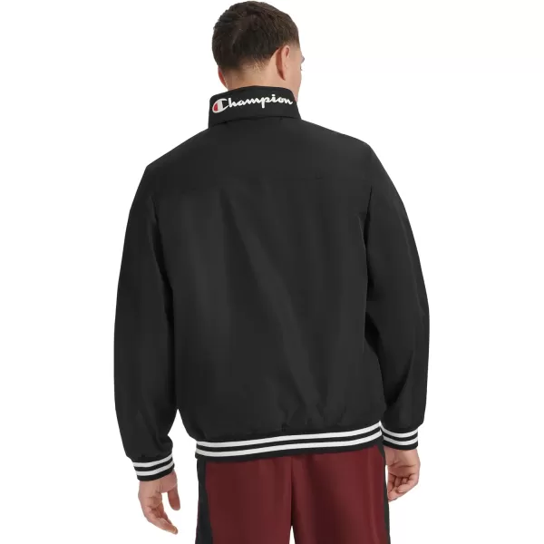 imageChampion Mens Water Resistant Varsity Bomber Jacket with Flex Stand CollarBlack