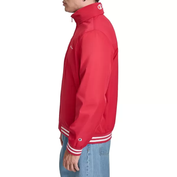 imageChampion Mens Water Resistant Varsity Bomber Jacket with Flex Stand CollarChili Pepper