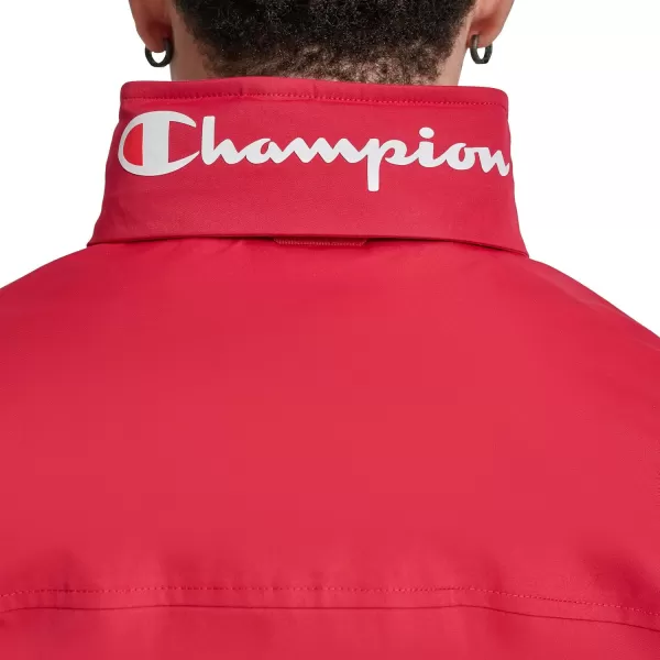 imageChampion Mens Water Resistant Varsity Bomber Jacket with Flex Stand CollarChili Pepper