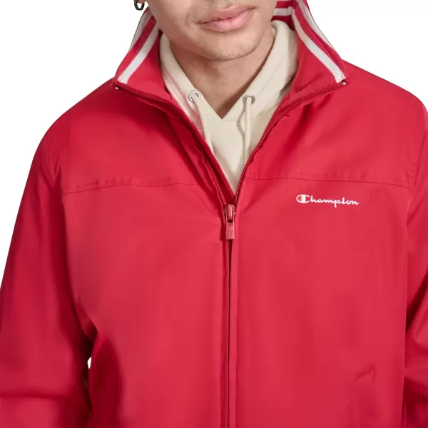 imageChampion Mens Water Resistant Varsity Bomber Jacket with Flex Stand CollarChili Pepper