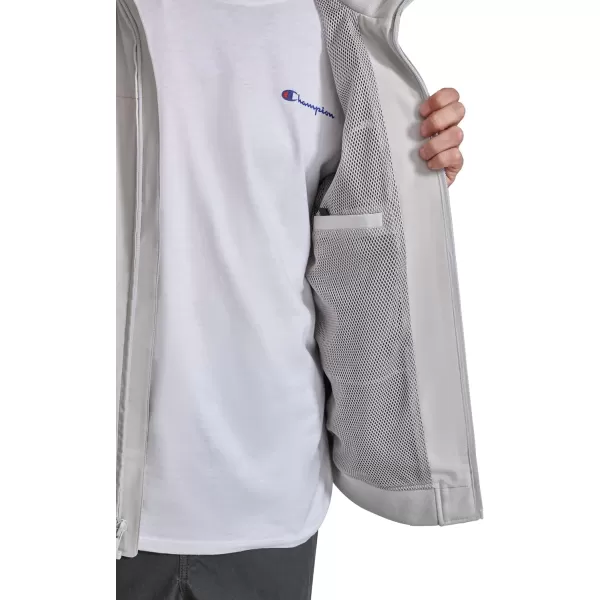imageChampion Mens Water Resistant Varsity Bomber Jacket with Flex Stand CollarOyster
