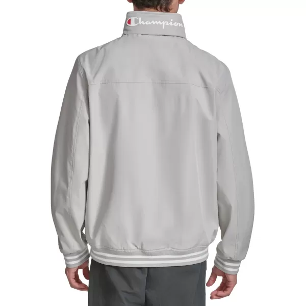 imageChampion Mens Water Resistant Varsity Bomber Jacket with Flex Stand CollarOyster