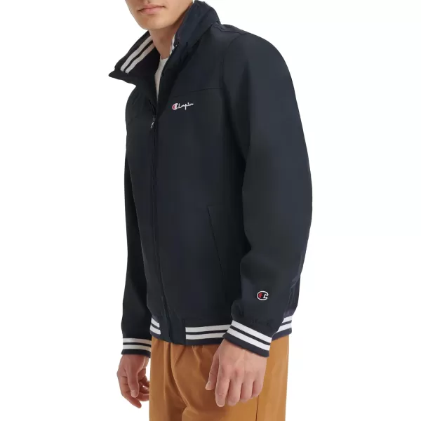 imageChampion Mens Water Resistant Varsity Bomber Jacket with Flex Stand CollarPeacoat
