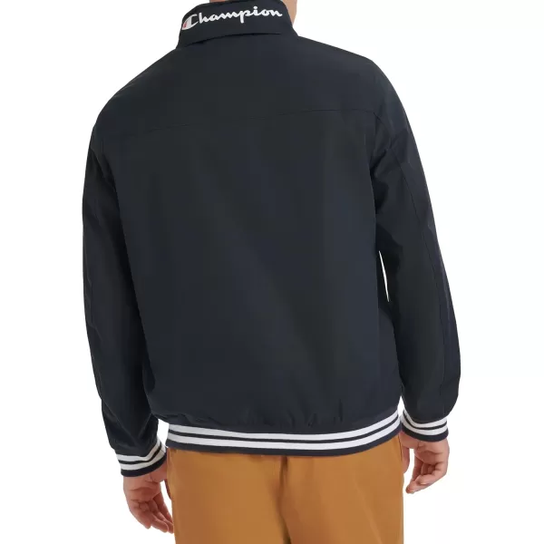 imageChampion Mens Water Resistant Varsity Bomber Jacket with Flex Stand CollarPeacoat