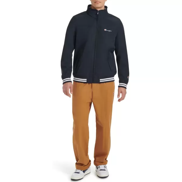 imageChampion Mens Water Resistant Varsity Bomber Jacket with Flex Stand CollarPeacoat