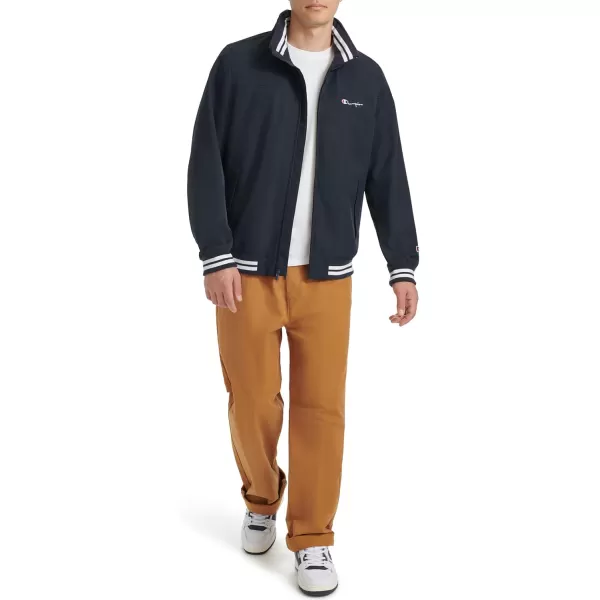 imageChampion Mens Water Resistant Varsity Bomber Jacket with Flex Stand CollarPeacoat
