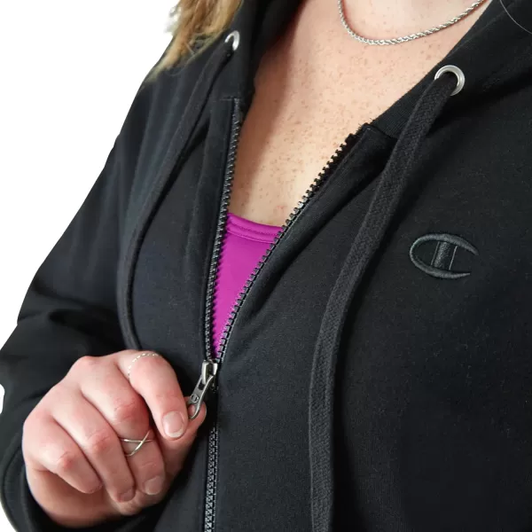 imageChampion Womens Fullzip Hoodie Powerblend Fleece Sweatshirt Hoodie Sweatshirt for Women Plus Size AvailableBlack C Logo