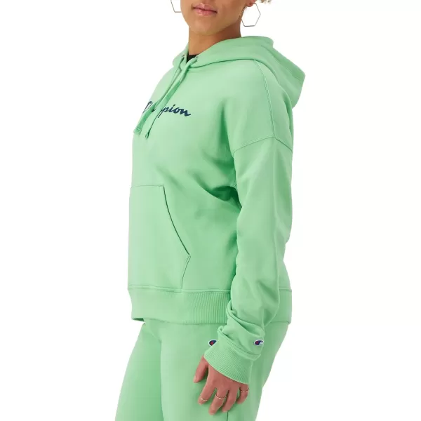 imageChampion Womens Hoodie Powerblend Fleece Comfortable Hoodie Sweatshirt for Women Plus Size AvailableHappy Spring Green Script