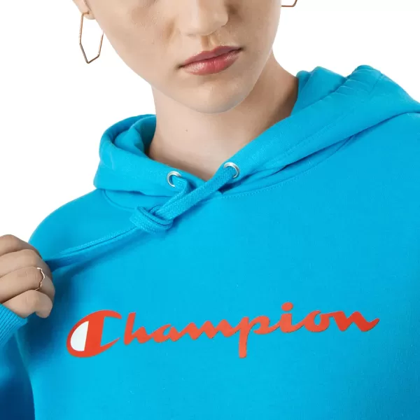 imageChampion Womens Hoodie Powerblend Fleece Comfortable Hoodie Sweatshirt for Women Plus Size AvailableNew Palatinate Blue Script