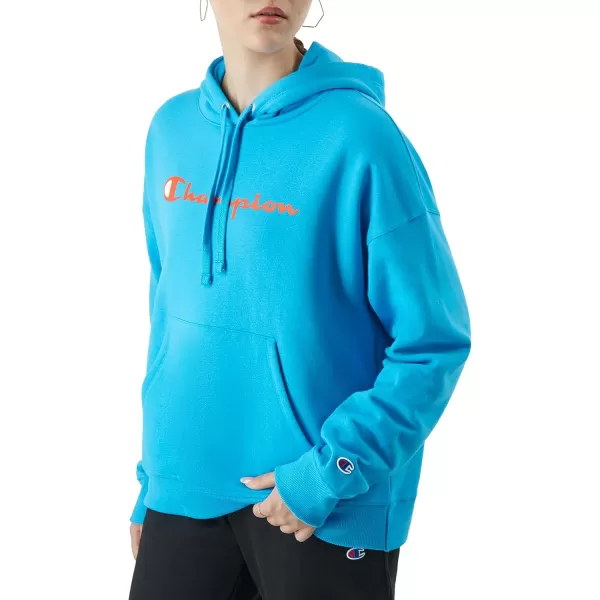 imageChampion Womens Hoodie Powerblend Fleece Comfortable Hoodie Sweatshirt for Women Plus Size AvailableNew Palatinate Blue Script